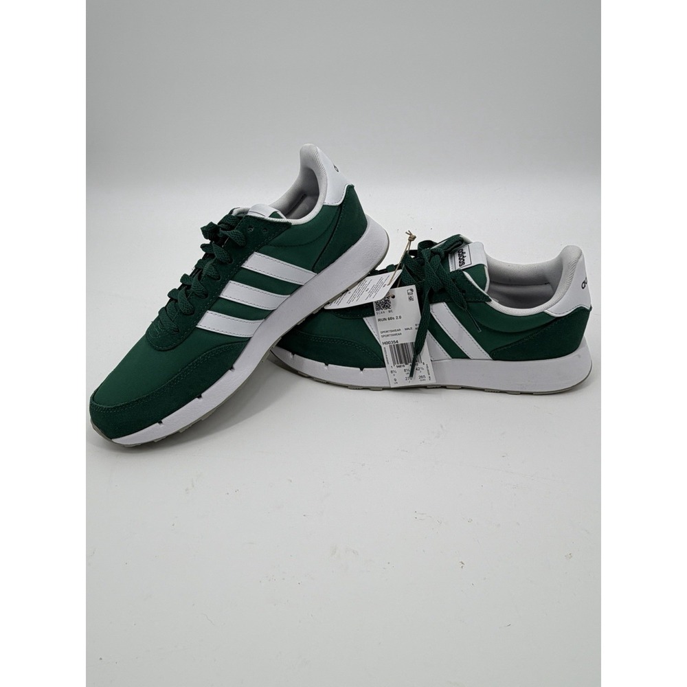 Adidas Run 60s 2.0 Men's Running Shoe Athletic Sneaker Green Footwear #354 Sze 9